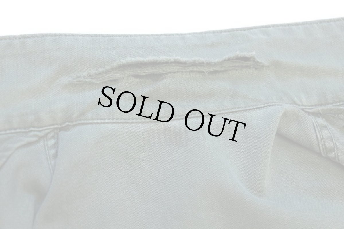 画像5: 50s 米軍 USMC U.S.NAVY P-58 SEABEES コットンサテン ユーティリティシャツ ボロ オリーブグリーン (5)