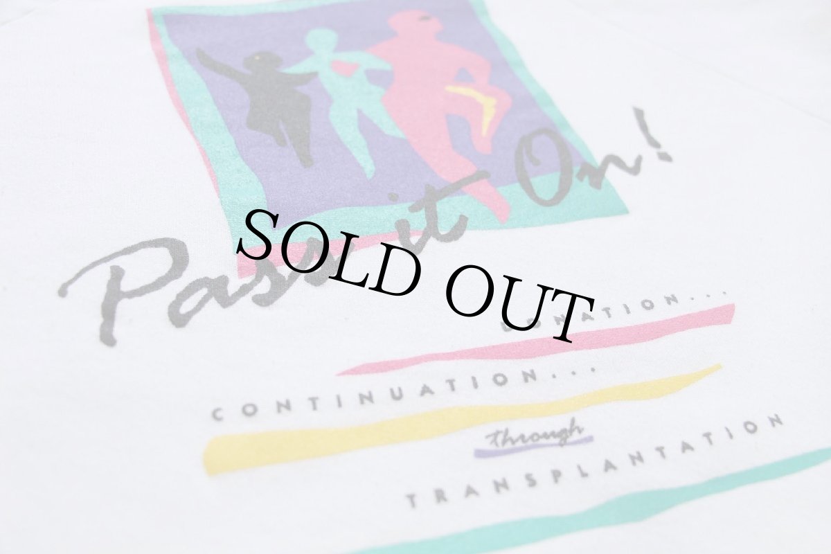 画像4: 80s USA製 Pass it On! 蛍光プリント アート スウェット 白 XXL★特大 (4)