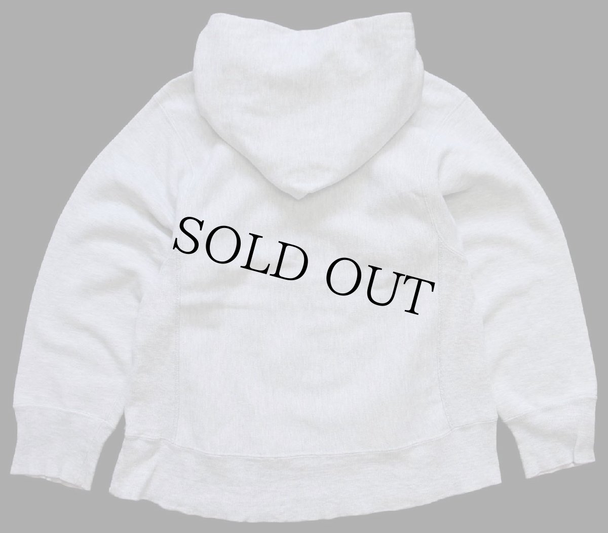 画像2: 80s USA製 Championチャンピオン 無地 目無し リバースウィーブ スウェットパーカー 杢グレー S★フーディー (2)