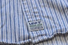 画像6: 90s Levi'sリーバイス 織り柄 ランダムストライプ コットンシャツ (6)