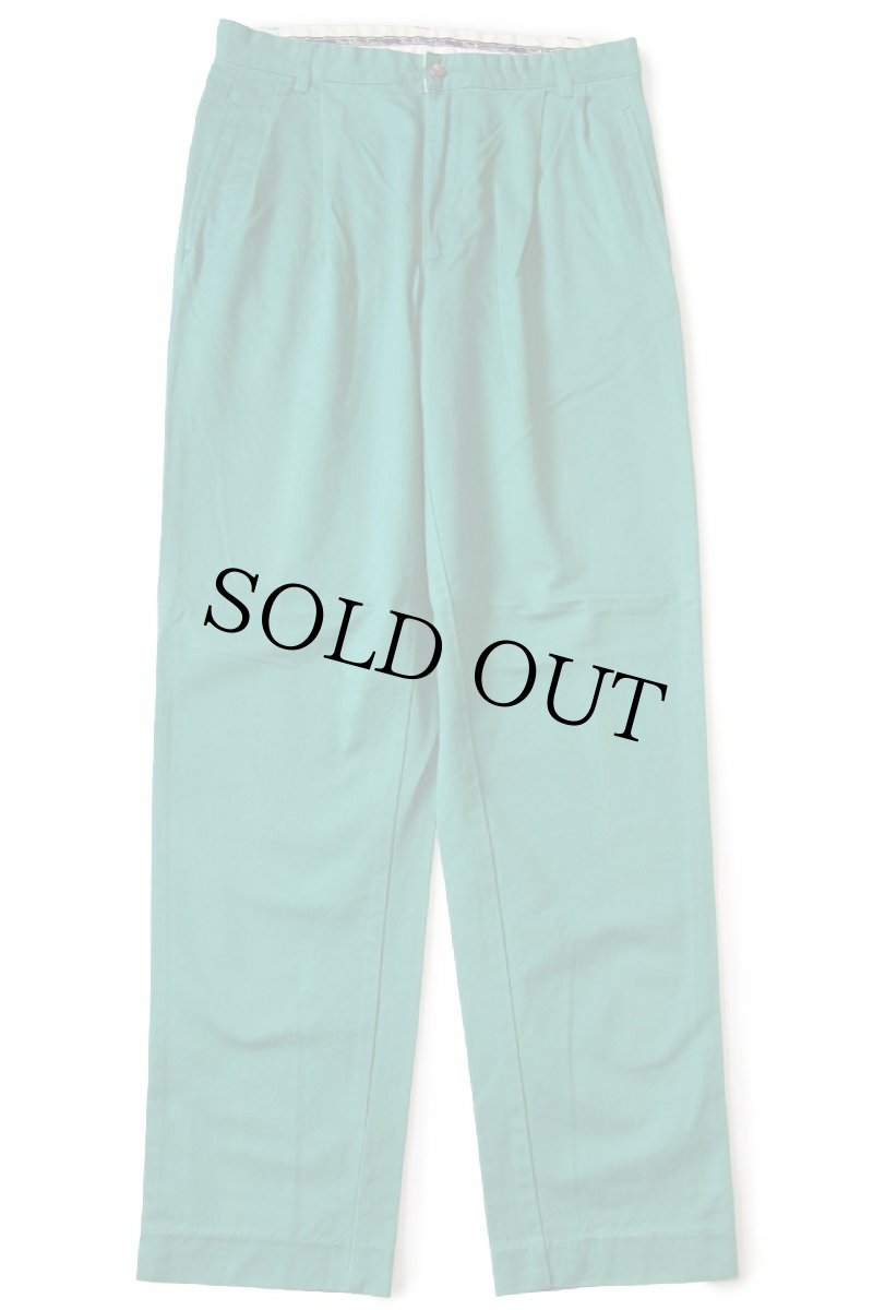 画像2: 90s ポルトガル製 ポロ ラルフローレン ANDREW PANT ツータック コットン チノパン 緑 W31 L32 (2)