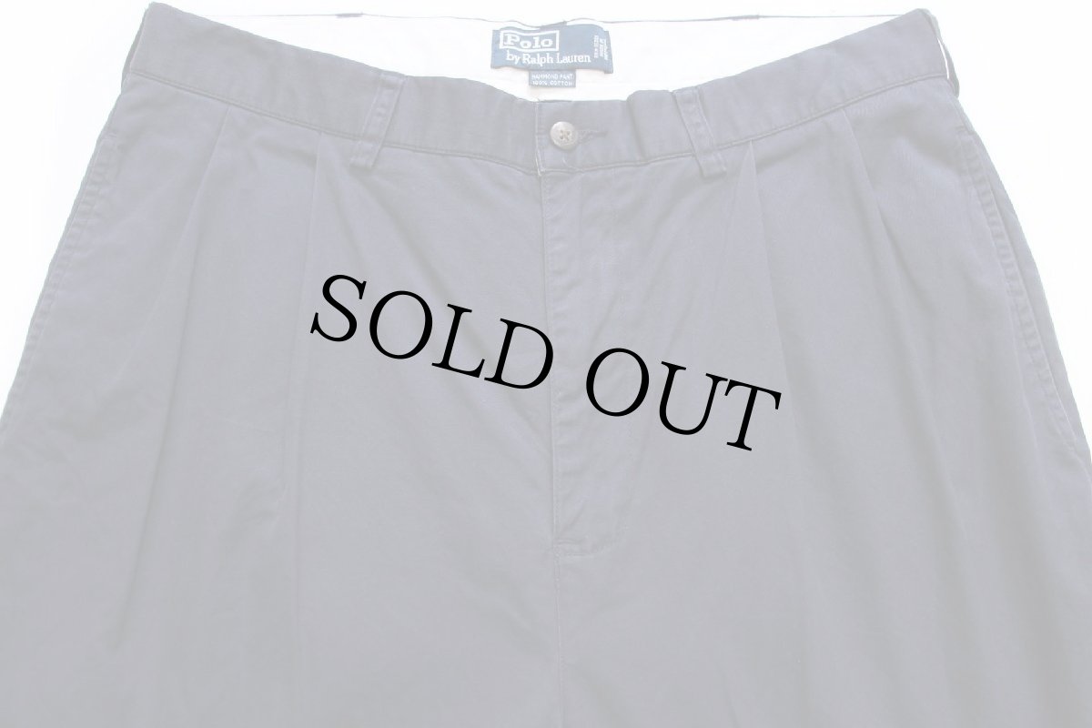 画像4: 00s ポロ ラルフローレン HAMMOND PANT ツータック コットン チノパン 紺 w34 L30★229 (4)