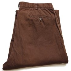 画像1: 90s ポロ ラルフローレン HAMMOND PANT ツータック コットン チノパン 茶 w35 L32 (1)