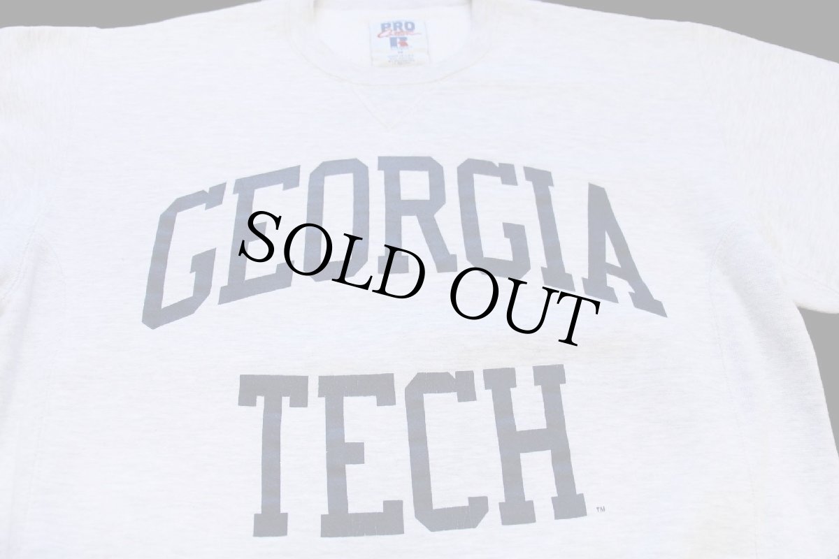 画像3: 90s USA製 RUSSELLラッセル GEORGIA TECH 前V スウェット 杢ライトグレー M (3)