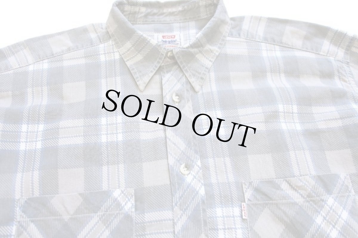 画像3: 90s Levi'sリーバイス チェック プリント コットンシャツ L★ユーロ (3)