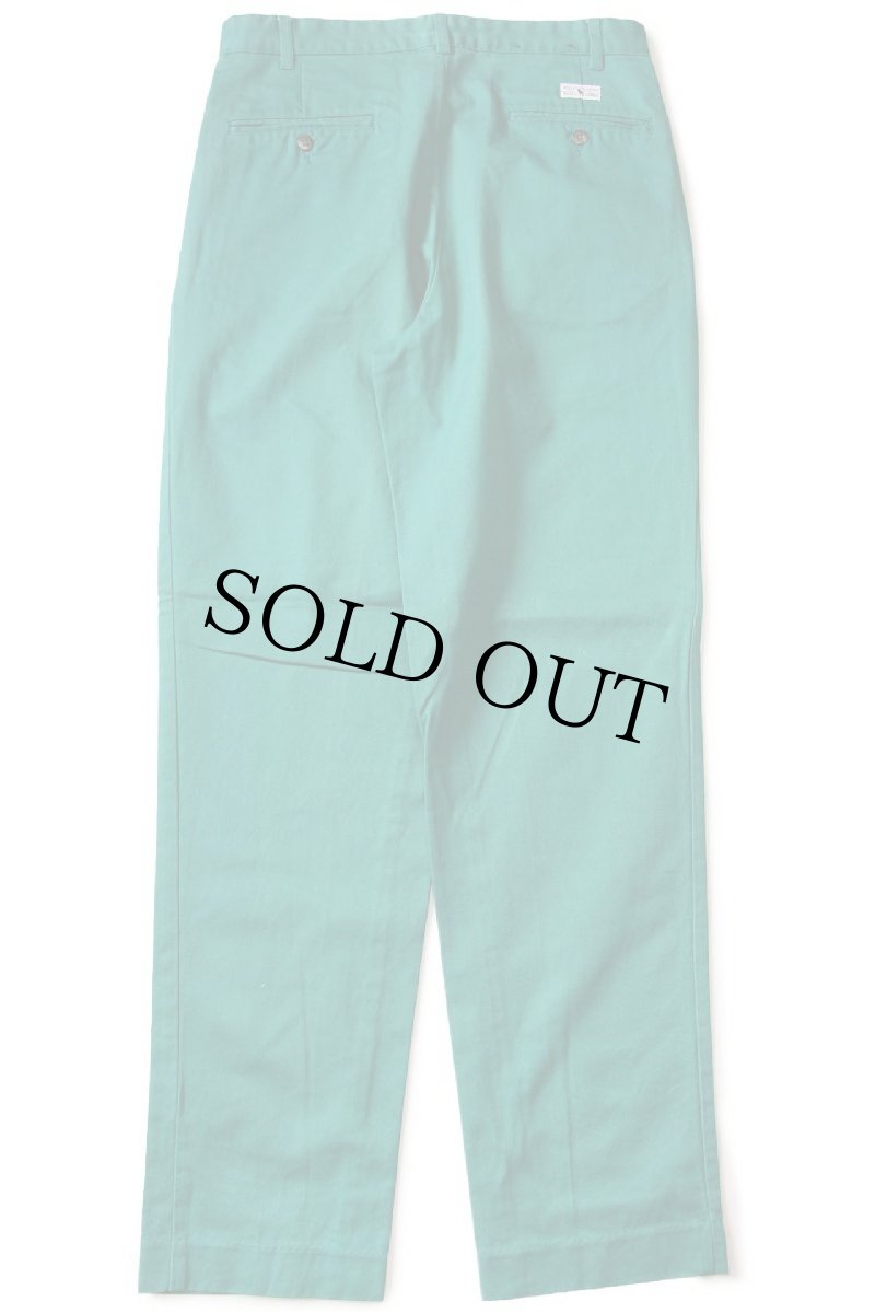 画像3: 90s ポルトガル製 ポロ ラルフローレン ANDREW PANT ツータック コットン チノパン 緑 W31 L32 (3)