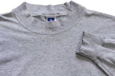 画像3: 90s RUSSELLラッセル モックネック 長袖Tシャツ 杢グレー XL (3)