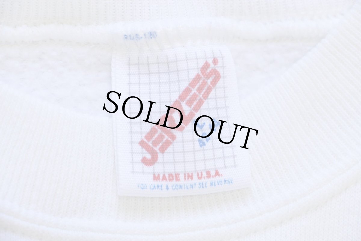 画像4: 80s USA製 JERZEES 無地 スウェット 白 L★ブランク RUSSELLラッセル (4)