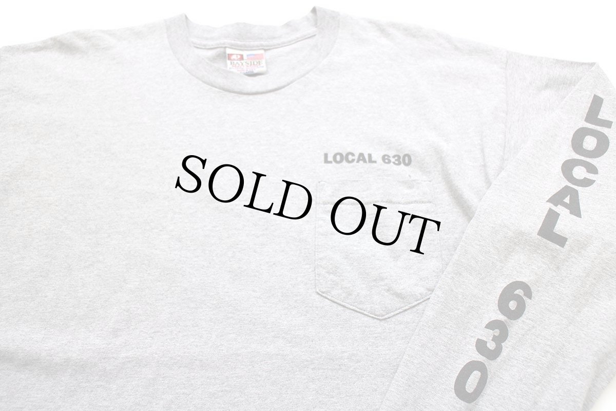 画像3: USA製 BAYSIDE LOCAL 630 WEST PALM BEACH FLORIDA 長袖 ポケットTシャツ 杢グレー XL (3)