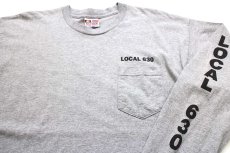画像3: USA製 BAYSIDE LOCAL 630 WEST PALM BEACH FLORIDA 長袖 ポケットTシャツ 杢グレー XL (3)