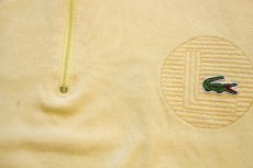 画像5: 70s フランス製 CHEMISE LACOSTE ラコステ ハイネック ハーフジップ コットン 鹿の子 スウェット 薄黄 3 (5)