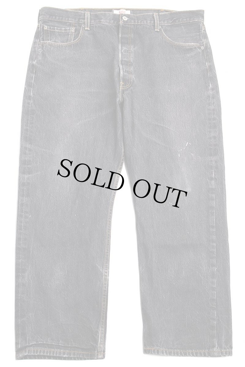 画像2: 00s メキシコ製 Levi'sリーバイス 501 ペンキ飛び 先染め ブラック デニムパンツ w42 L30★SDP2619 (2)