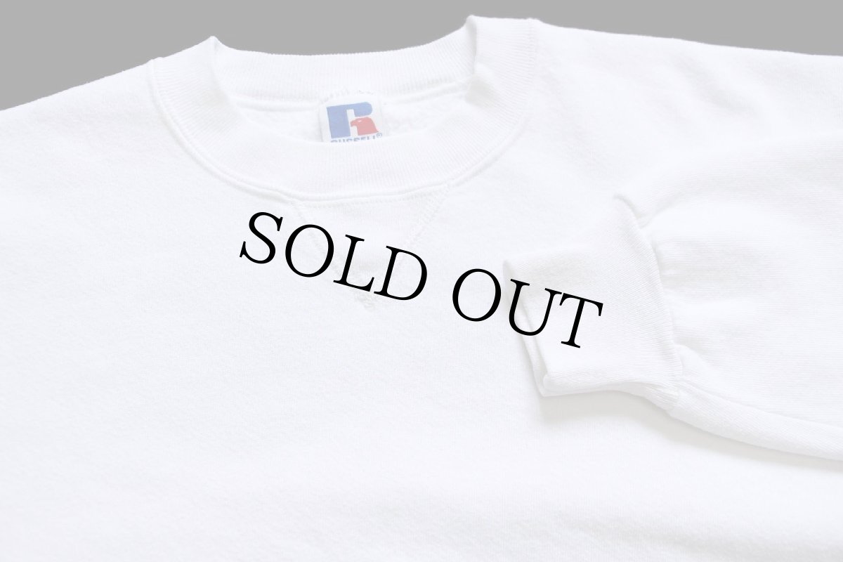 画像3: 90s USA製 RUSSELLラッセル 無地 前V スウェット 白 L★ブランク (3)