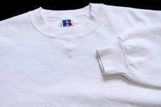 画像3: 90s USA製 RUSSELLラッセル 無地 前V スウェット 白 L★ブランク (3)