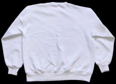 画像2: 90s USA製 RUSSELLラッセル 無地 前V スウェット 白 L★ブランク (2)