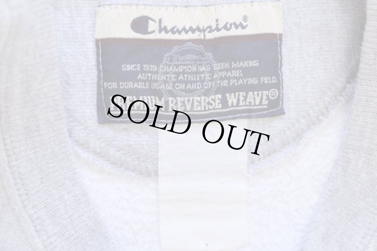 画像4: 00s Championチャンピオン 無地 目無し リバースウィーブ スウェット 杢グレー★ブランク (4)