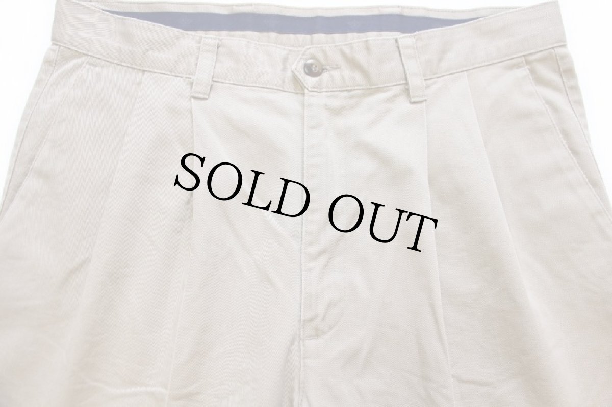 画像4: 90s DOCKERSドッカーズ ツータック コットン チノパン グレーベージュ w34 L31★Levi'sリーバイス (4)