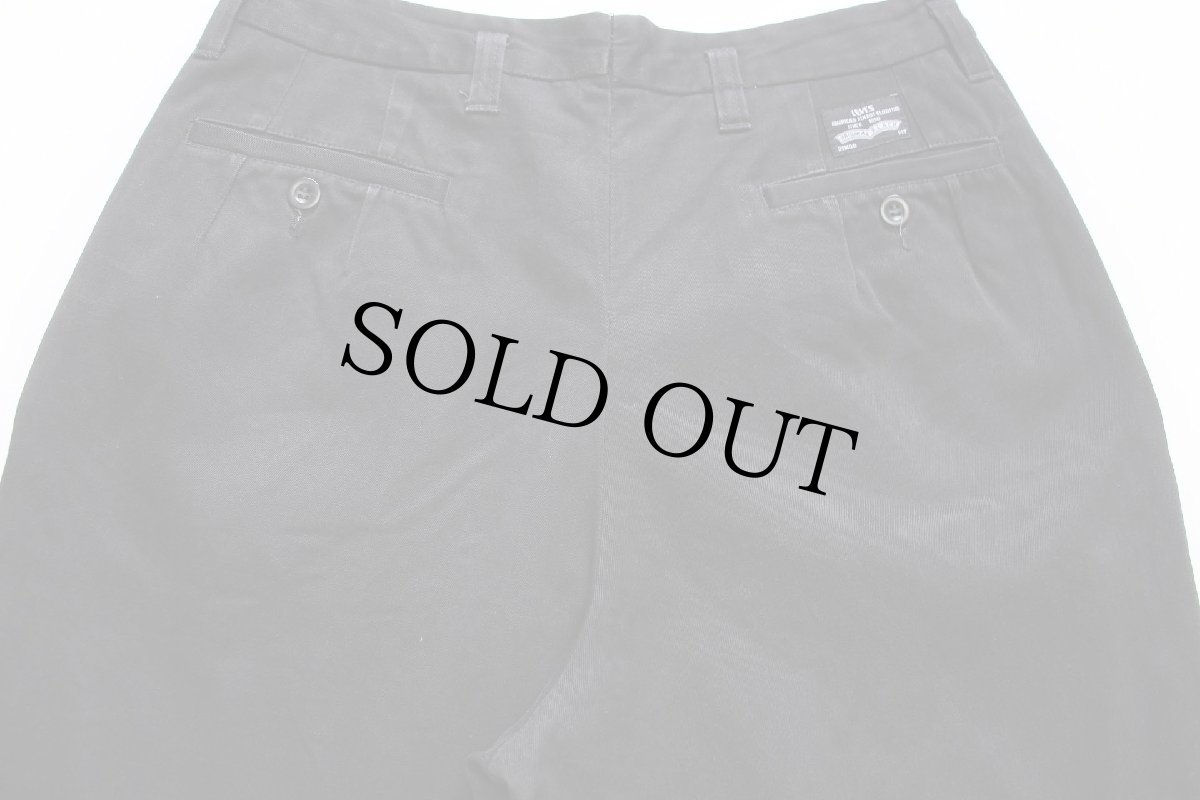 画像5: 80s ポルトガル製 LEVI'Sリーバイス ツータック コットン チノパン カスタム 黒 w30 L32★ユーロ (5)