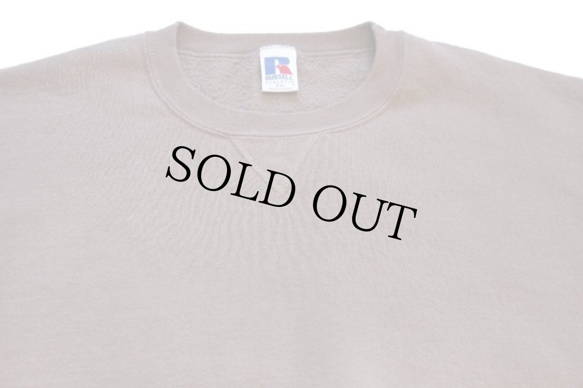 画像3: 90s メキシコ製 RUSSELLラッセル 無地 前V スウェット ココア XXL★特大 ブランク (3)