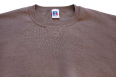 画像3: 90s メキシコ製 RUSSELLラッセル 無地 前V スウェット ココア XXL★特大 ブランク (3)