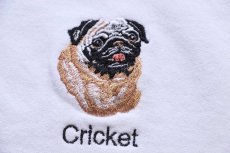 画像4: 00s パグ ドッグ Cricket 刺繍 スウェット 白 XL (4)