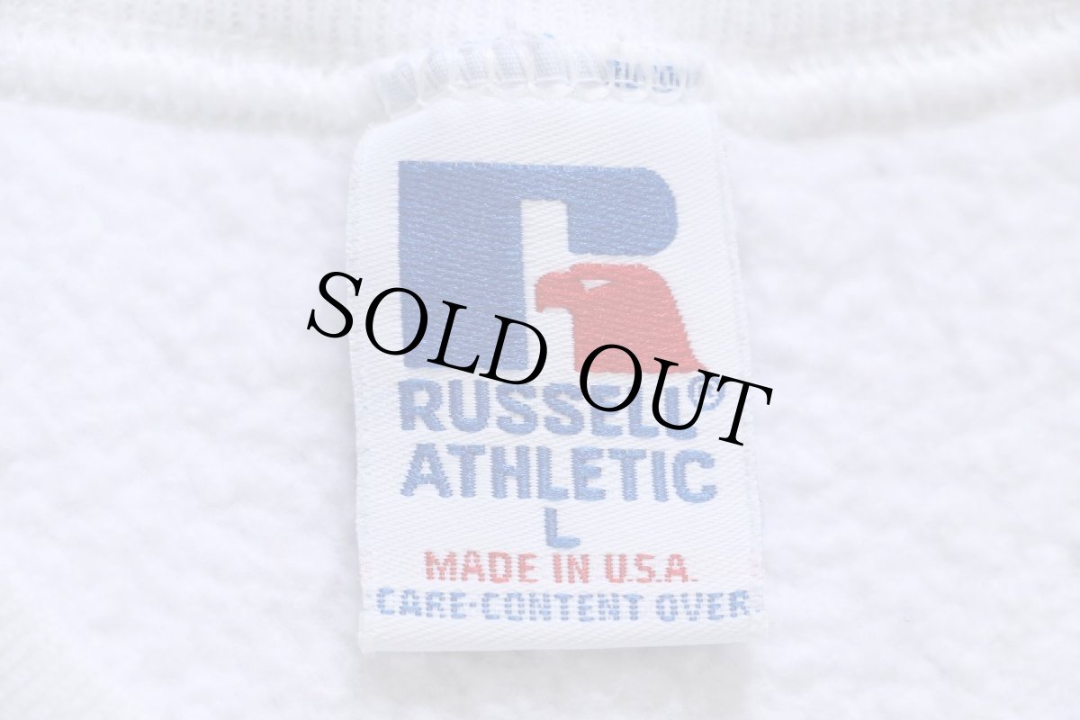 画像4: 90s USA製 RUSSELLラッセル 無地 前V スウェット 白 L★ブランク (4)