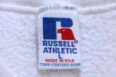 画像4: 90s USA製 RUSSELLラッセル 無地 前V スウェット 白 L★ブランク (4)
