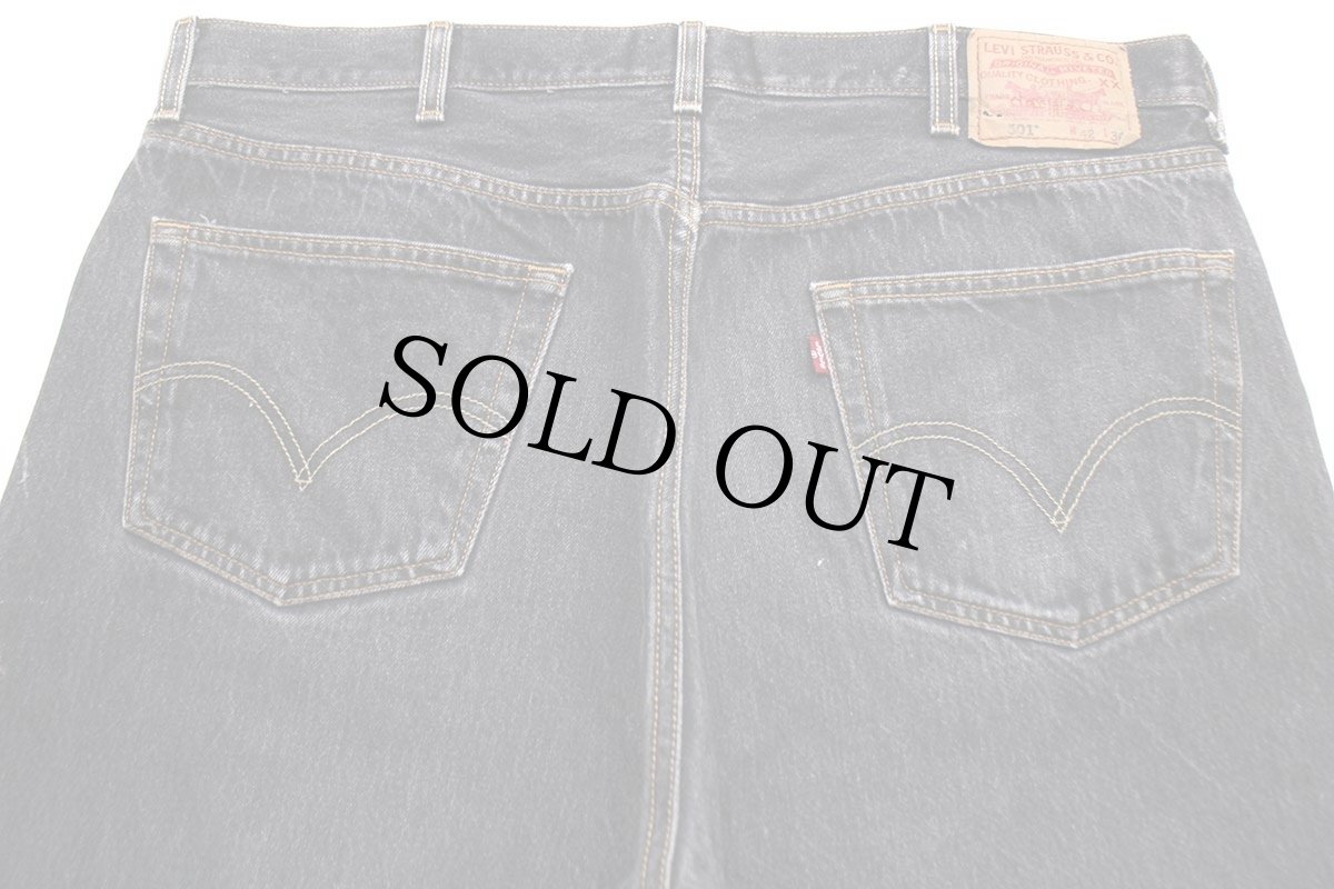 画像5: 00s メキシコ製 Levi'sリーバイス 501 ペンキ飛び 先染め ブラック デニムパンツ w42 L30★SDP2619 (5)