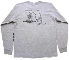 画像1: USA製 BAYSIDE LOCAL 630 WEST PALM BEACH FLORIDA 長袖 ポケットTシャツ 杢グレー XL (1)