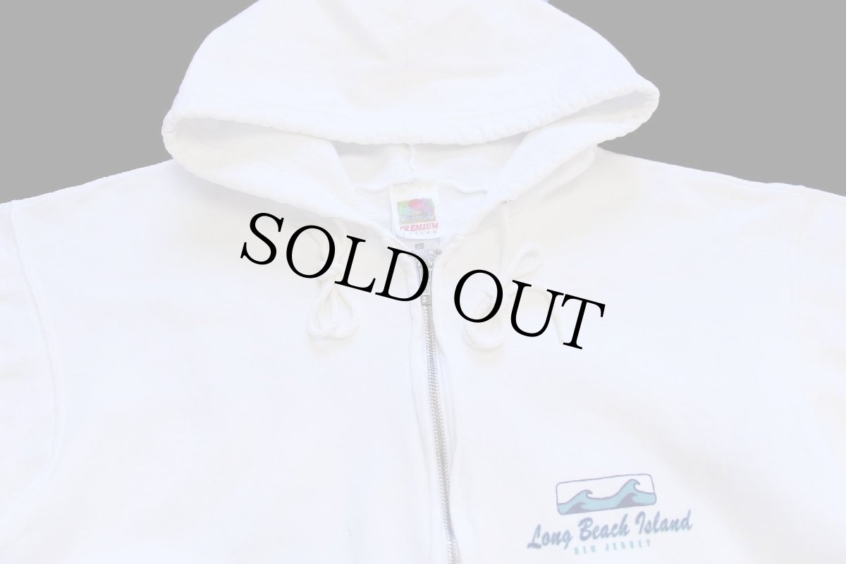 画像3: 00s Long Beach Island スウェット ジップパーカー 白 L (3)