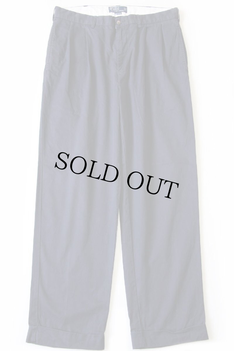 画像2: 00s ポロ ラルフローレン HAMMOND PANT ツータック コットン チノパン 紺 w34 L30★229 (2)