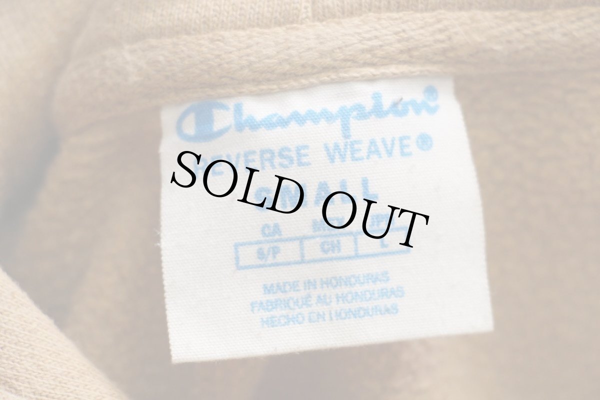 画像4: Championチャンピオン ワンポイント リバースウィーブ スウェットパーカー ライトブラウン S (4)