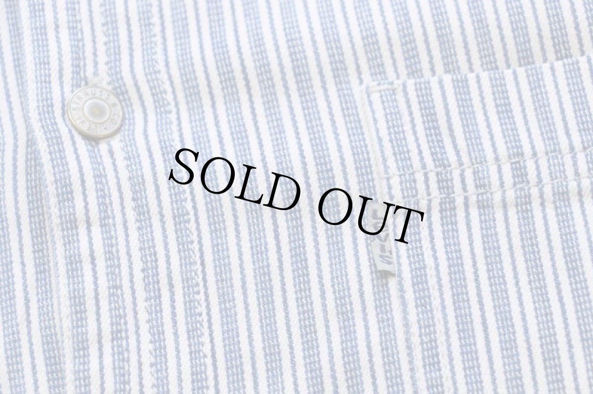 画像5: 90s Levi'sリーバイス 織り柄 ランダムストライプ コットンシャツ (5)