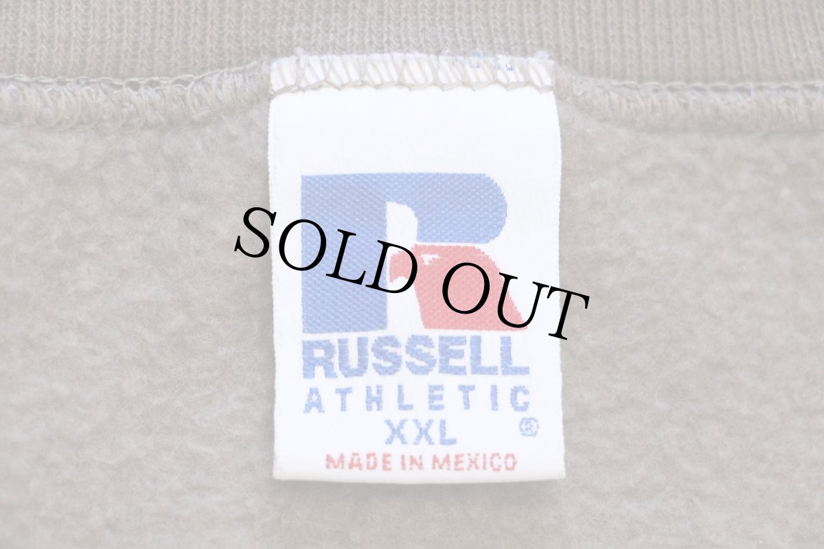 画像4: 90s メキシコ製 RUSSELLラッセル 無地 前V スウェット ココア XXL★特大 ブランク (4)