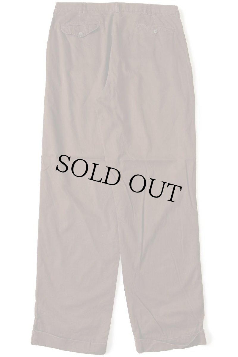 画像3: 90s ポロ ラルフローレン HAMMOND PANT ツータック コットン チノパン 茶 w35 L32 (3)