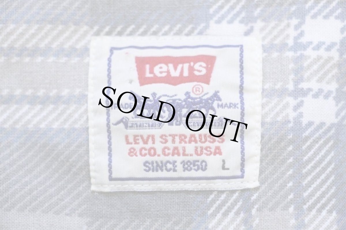 画像4: 90s Levi'sリーバイス チェック プリント コットンシャツ L★ユーロ (4)
