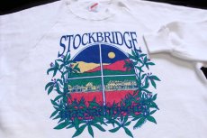 画像3: 80s USA製 STOCKBRIDGE massachusetts 風景 アート スウェット 白 L (3)