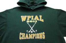 画像3: WPIAL 2011 CHAMPIONS アイスホッケー BELIEVE Penn-Trafford Warriors 両面プリント スウェットパーカー 緑 L (3)