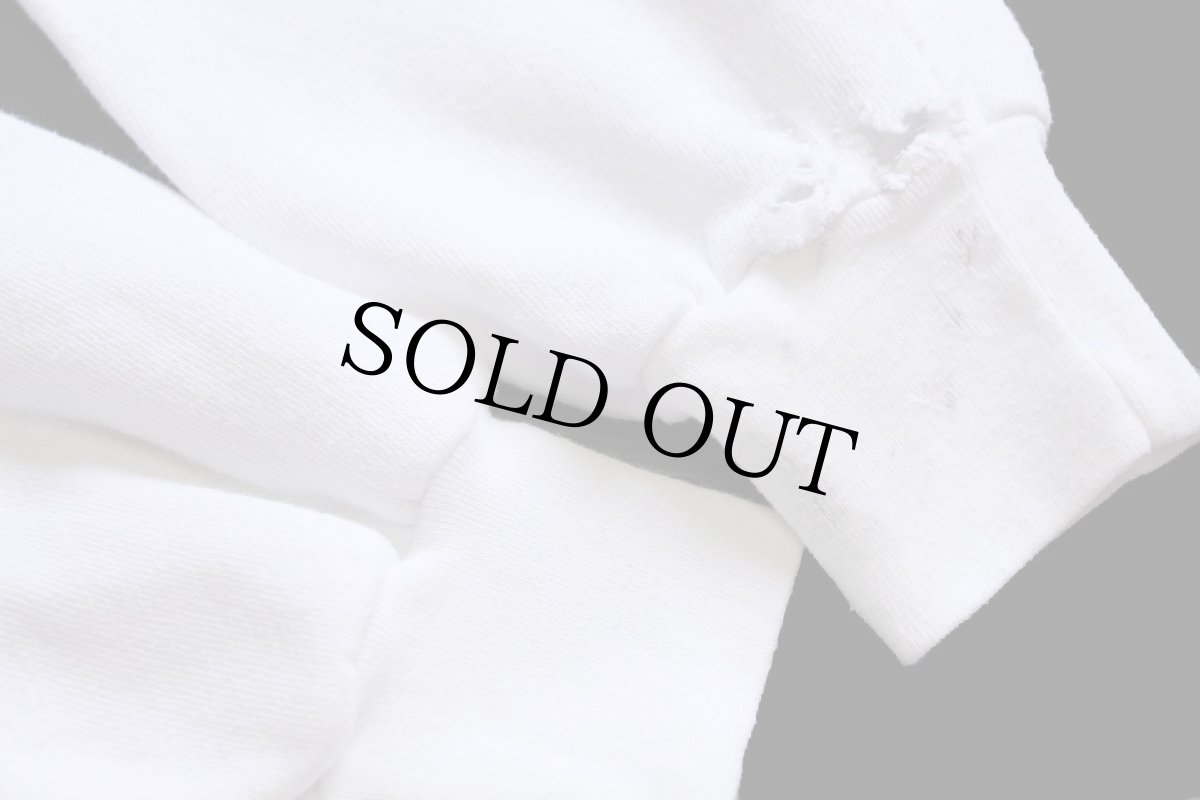 画像6: 80s UNIVERSITY ARUBA 蛍光プリント スウェット ボロ 白 M (6)