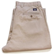画像1: 90s DOCKERSドッカーズ ツータック コットン チノパン グレーベージュ w34 L31★Levi'sリーバイス (1)