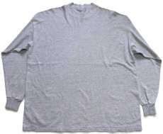 画像2: 90s RUSSELLラッセル モックネック 長袖Tシャツ 杢グレー XL (2)