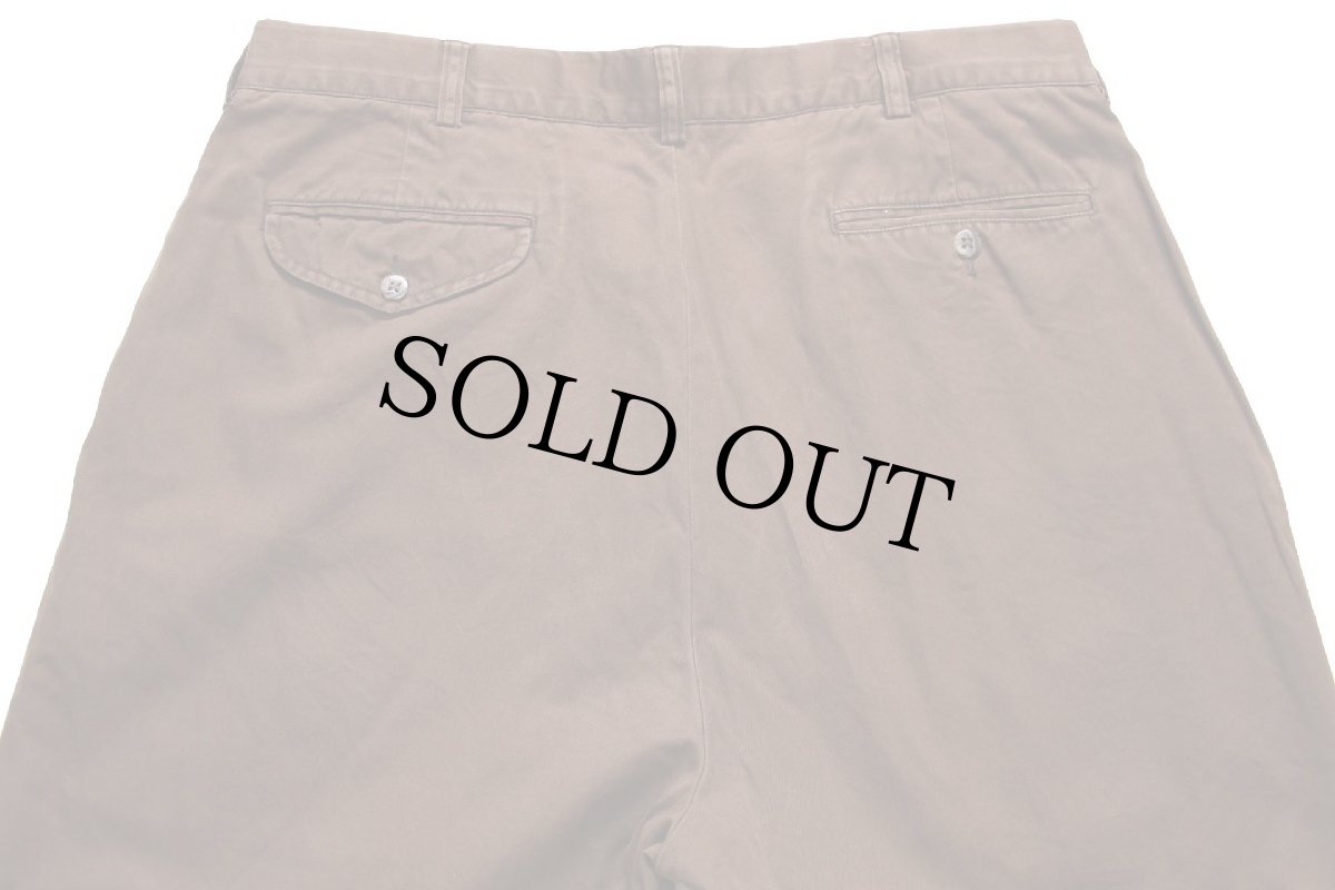 画像5: 90s ポロ ラルフローレン HAMMOND PANT ツータック コットン チノパン 茶 w35 L32 (5)