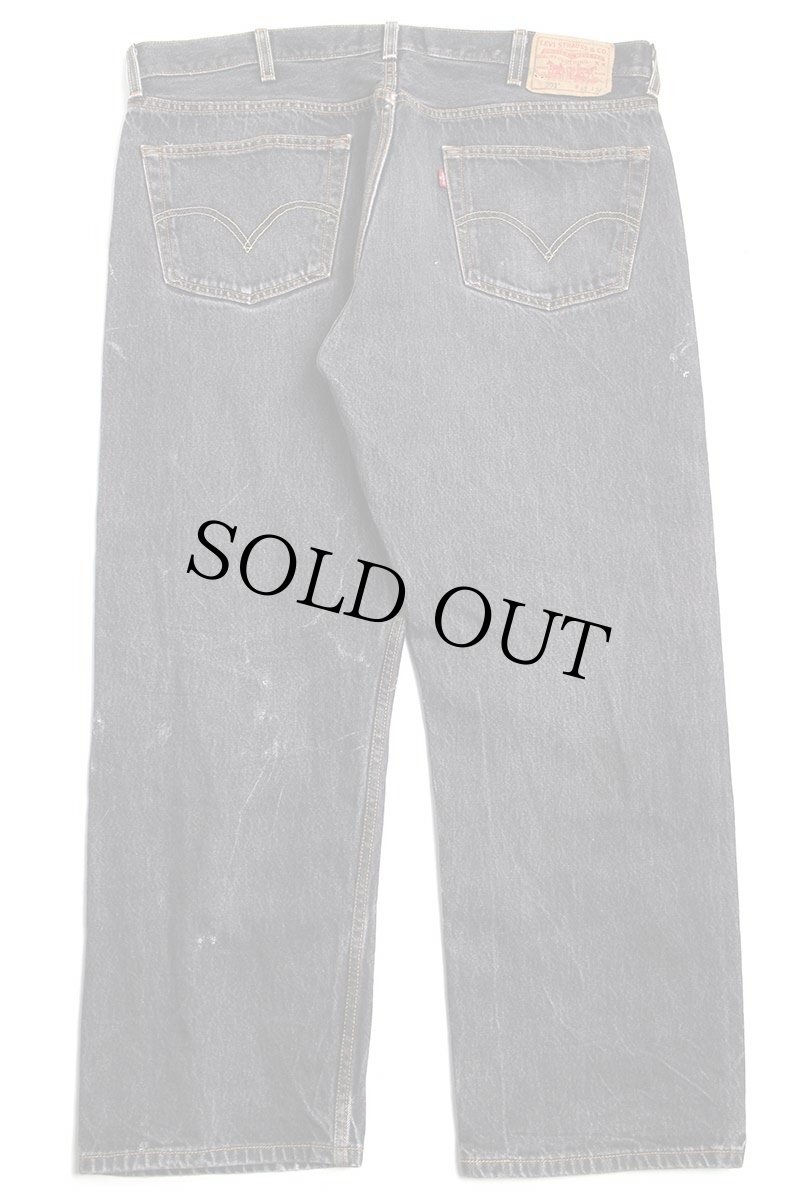 画像3: 00s メキシコ製 Levi'sリーバイス 501 ペンキ飛び 先染め ブラック デニムパンツ w42 L30★SDP2619 (3)