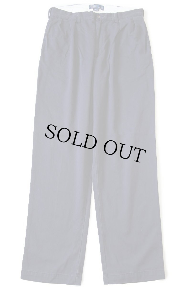 画像2: 00s ポロ ラルフローレン ANDREW PANT ツータック コットン チノパン ナス紺 w34 L32★231 (2)