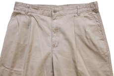 画像4: 90s DOCKERSドッカーズ ツータック コットン キャンバス チノパン グレーベージュ w34 L30★Levi'sリーバイス (4)