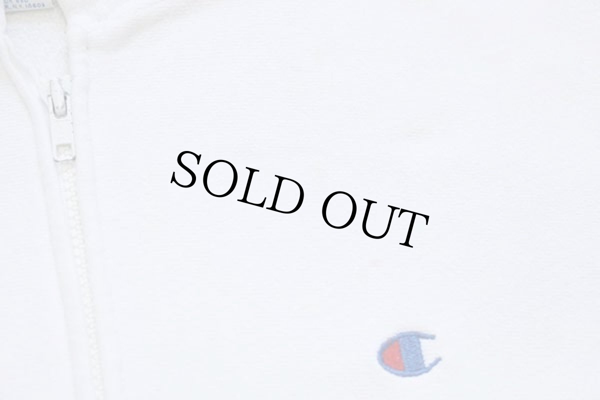 画像5: 90s USA製 Championチャンピオン ワンポイント リバースウィーブ スウェット ジップパーカー 白 M★フーディー (5)