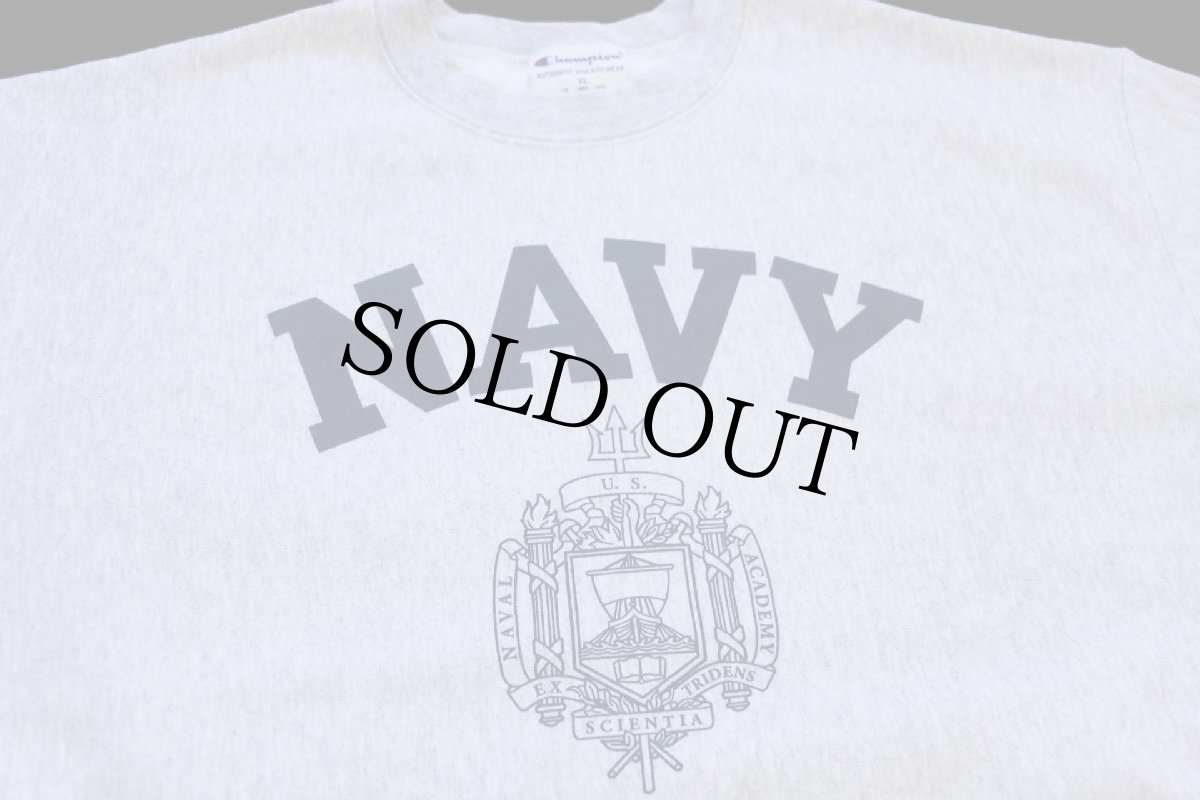 画像3: Championチャンピオン 米軍 NAVY U.S.NAVAL ACADEMY ロゴ リバースウィーブ スウェット 杢グレー XL (3)