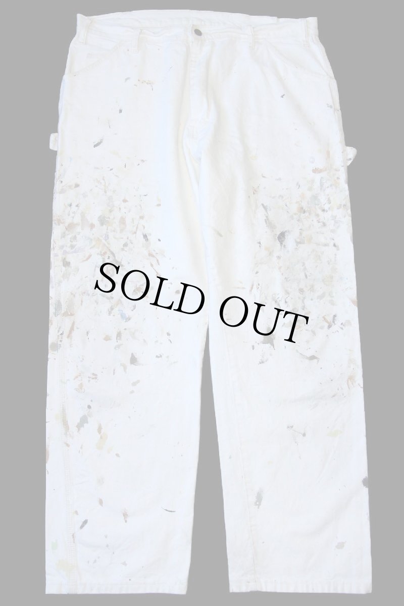 画像2: 00s Dickiesディッキーズ ペンキ飛び コットン ペインターパンツ 生成り w40 L30 (2)