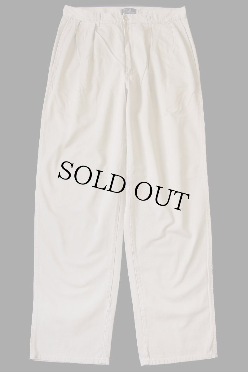 画像2: 90s USA製 ポロ ラルフローレン ツータック コットン チノパン カーキ w33 (2)