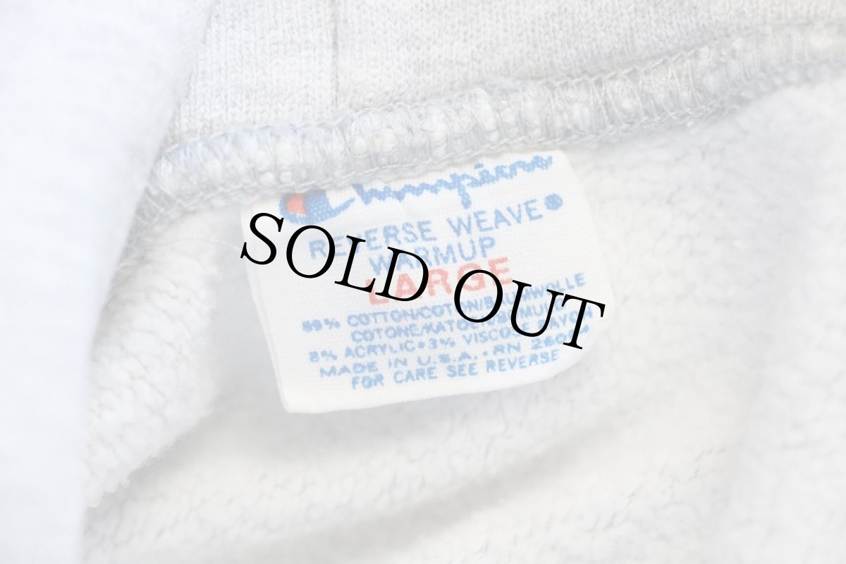 画像5: 80s USA製 Championチャンピオン PRINCETON 染み込みプリント リバースウィーブ スウェットパーカー 杢グレー L★フーディー (5)